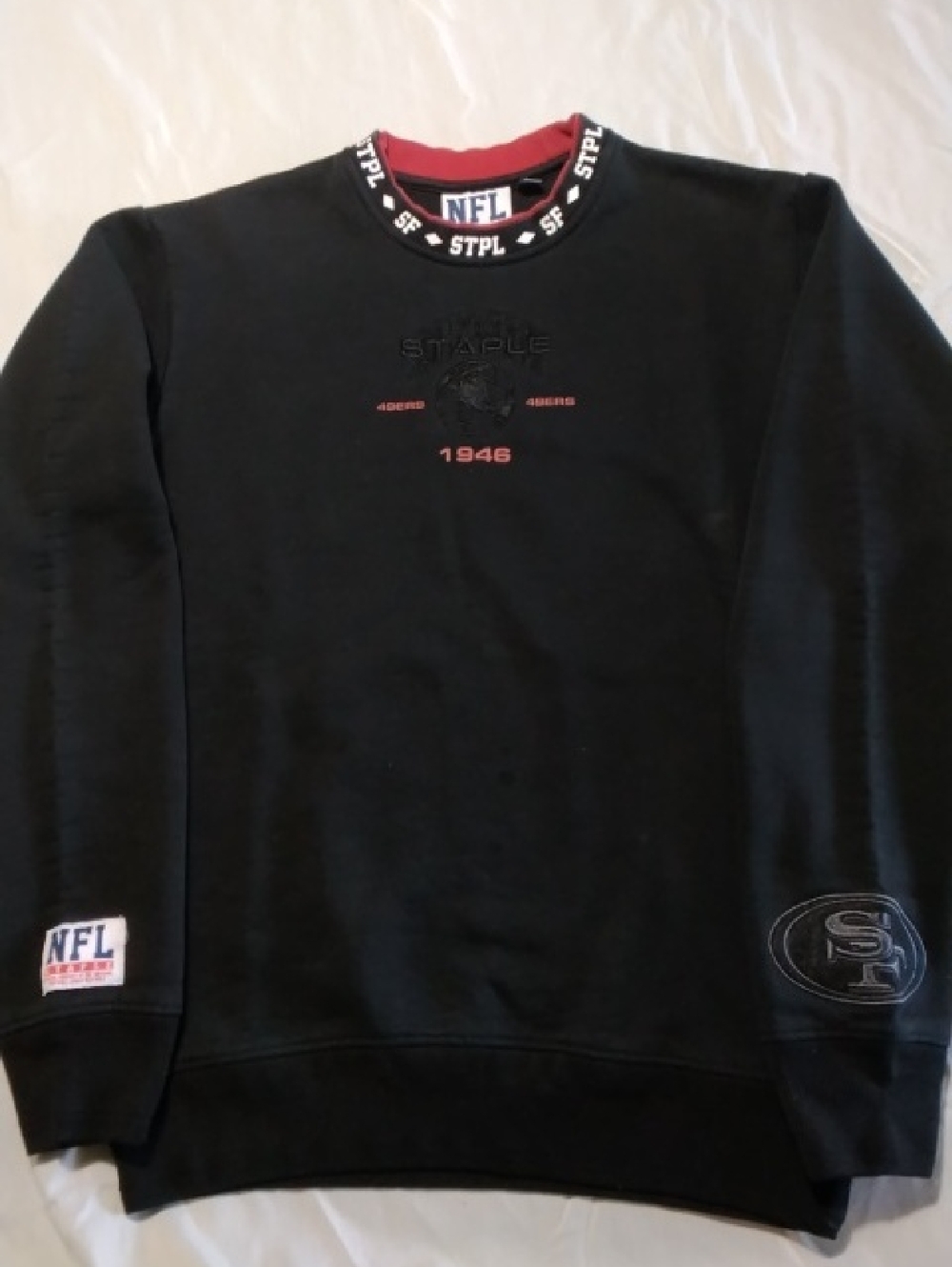 NFL Staple SF 49ERS 1946 Black Crewneck Sweatshirt , Very Rare , S , $45